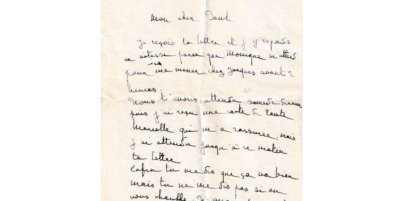 Lettre de Denise à Paul - 1956