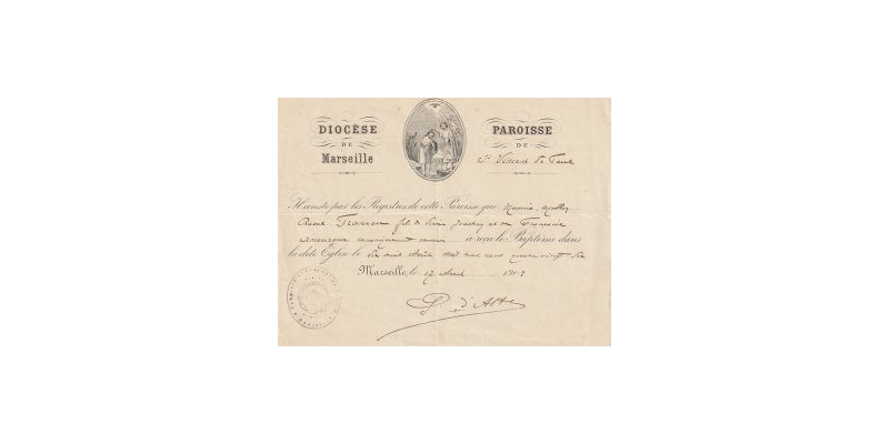 Acte de baptême de Raoul Francou