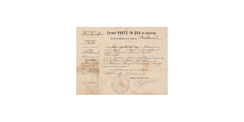 Acte de naissance de Marie-Louise Francou