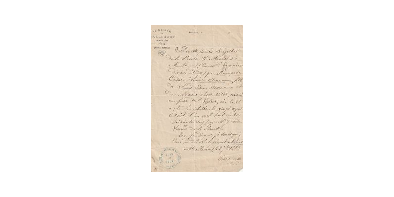 Acte de baptême de Louise Amouroux