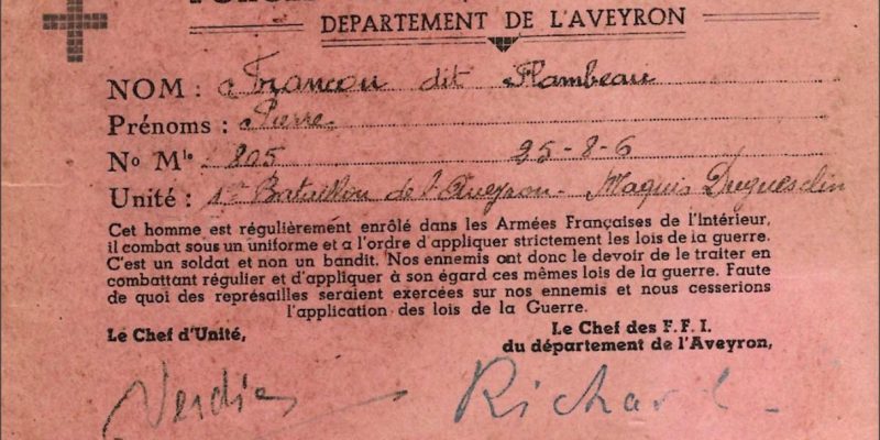 Carte FFI de Pierre Francou